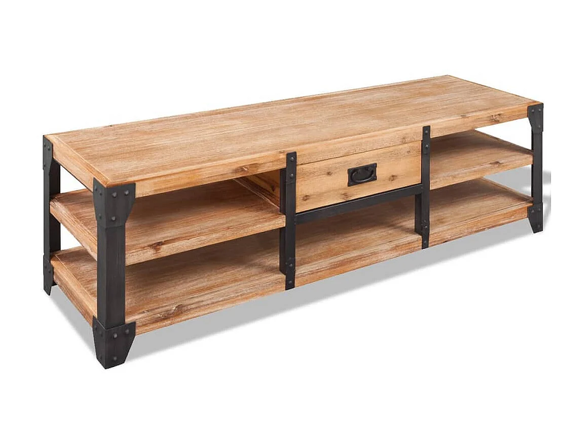 Meuble TV 140 x 40 x 45 cm Bois d'acacia massif