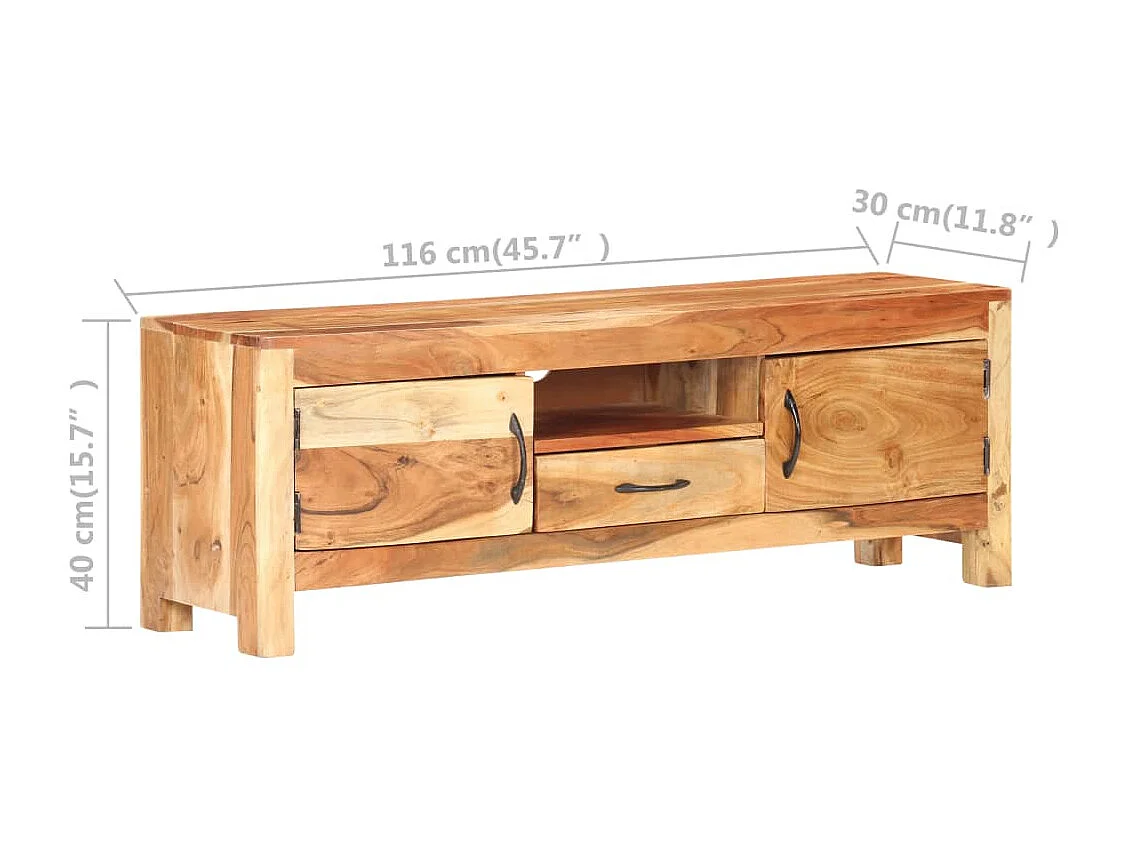 TV-meubel 116x30x40 cm Massief acaciahout