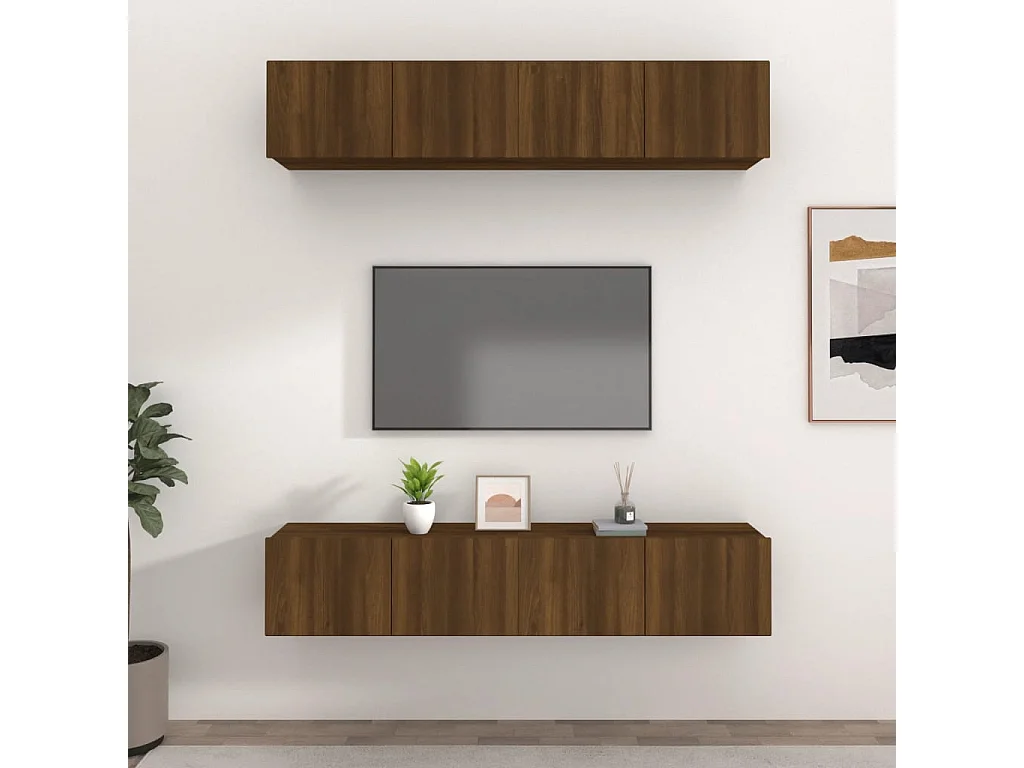 Meubles TV 4 pcs Chêne marron 80x30x30 cm Bois d'ingénierie