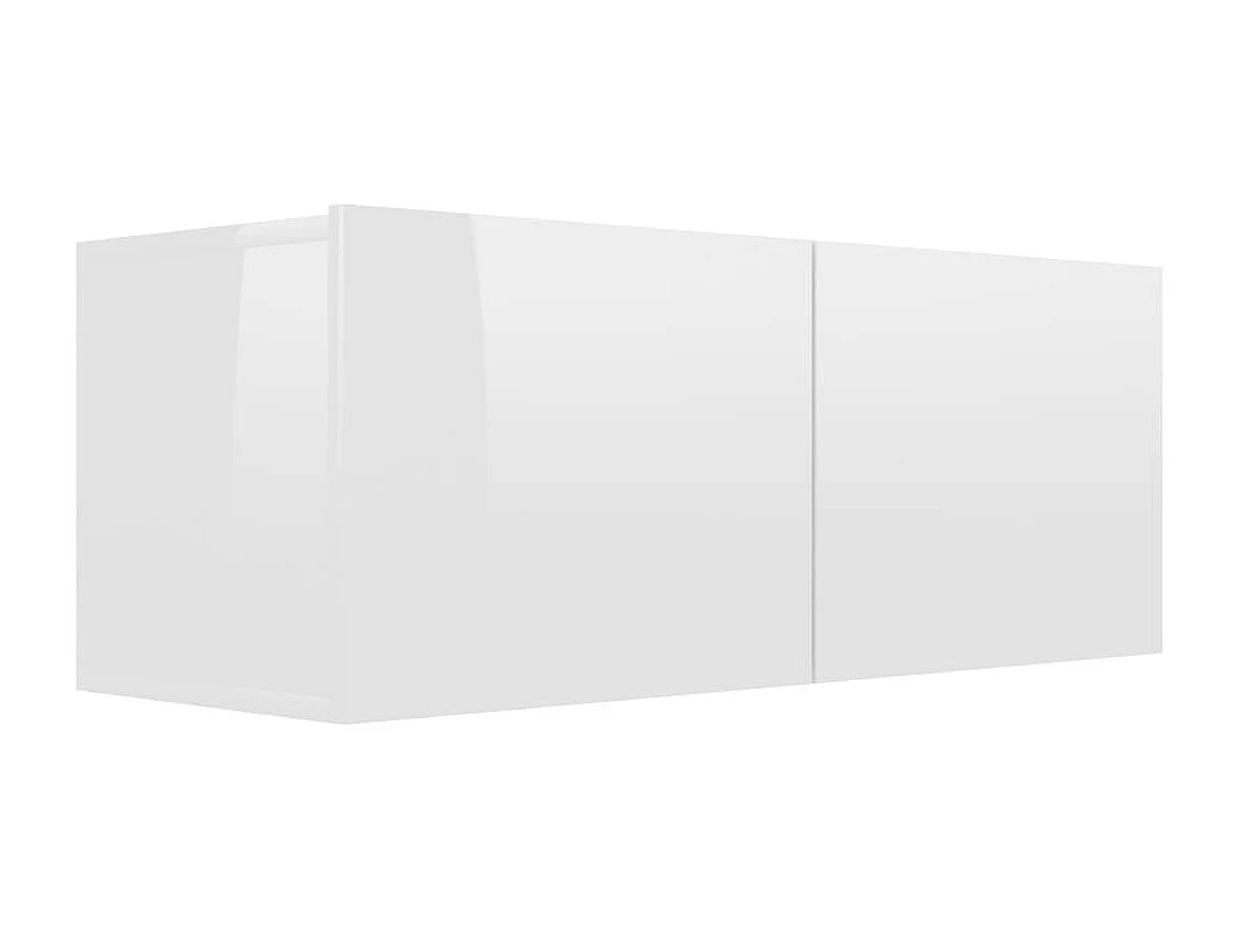 4-delige TV-kastenset Glanzend wit spaanplaat