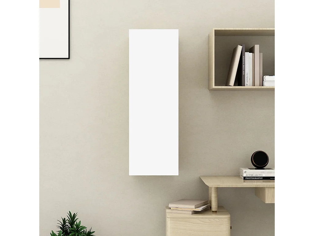 Mobile TV bianco 30,5x30x90 cm in truciolato