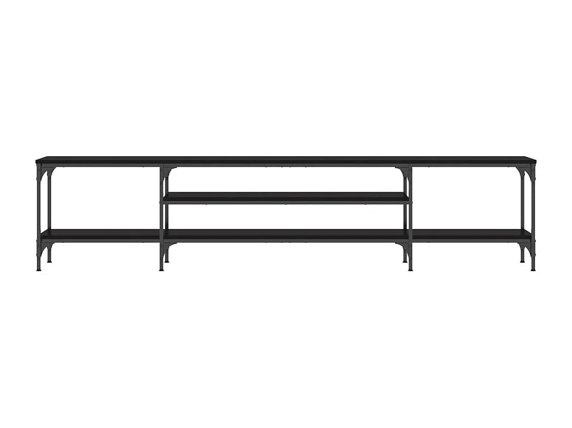 Zwart tv-meubel 201x35x45 cm samengesteld hout en ijzer