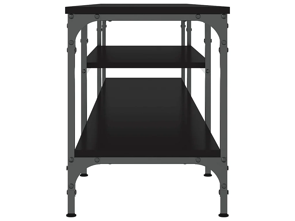 Zwart tv-meubel 201x35x45 cm samengesteld hout en ijzer