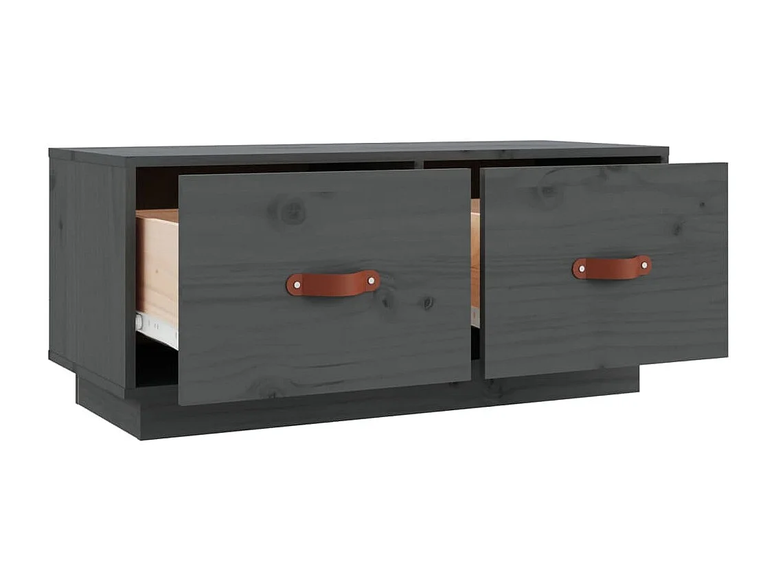 Meuble TV Gris 80x34x35 cm Bois de pin massif