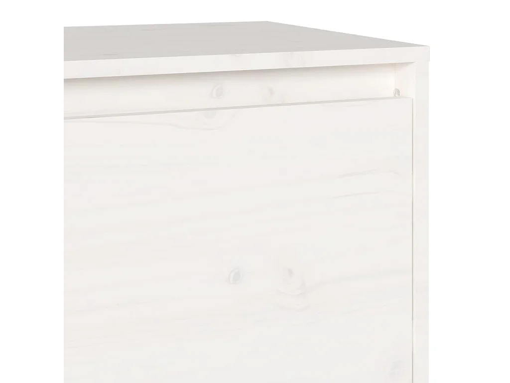 Meuble TV Blanc 140x35x40 cm Bois de pin massif
