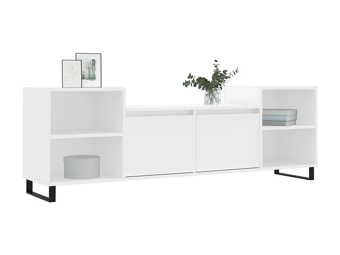 Mobile TV bianco 160x35x55 cm MDF