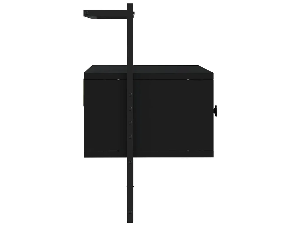 Mueble TV de pared negro de madera contrachapada 60,5x30x51 cm
