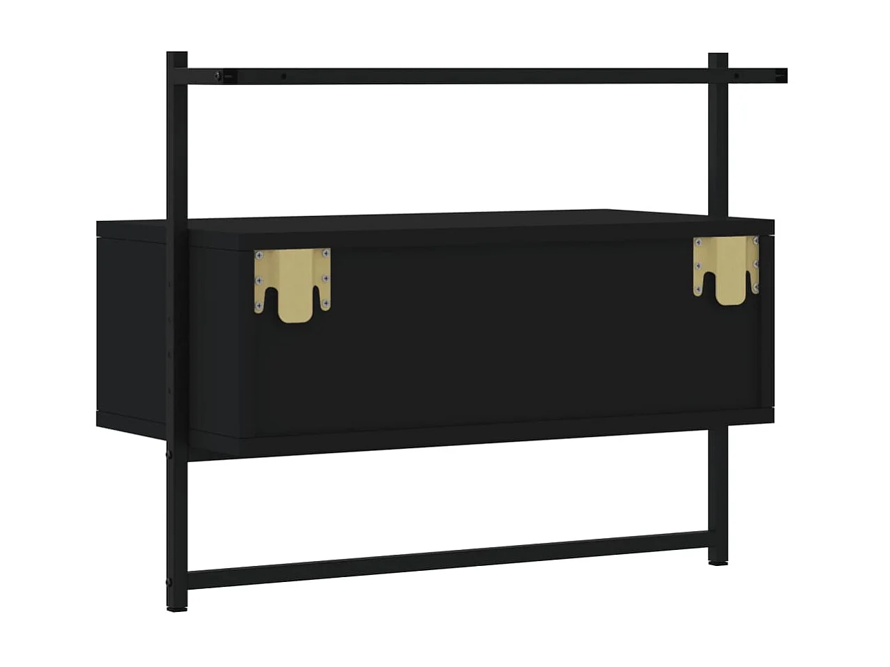 Mueble TV de pared negro de madera contrachapada 60,5x30x51 cm