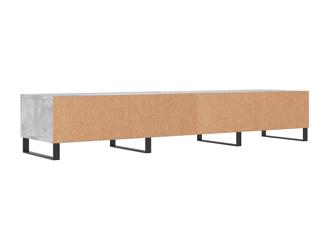 Meuble TV gris béton 150x36x30 cm bois d'ingénierie