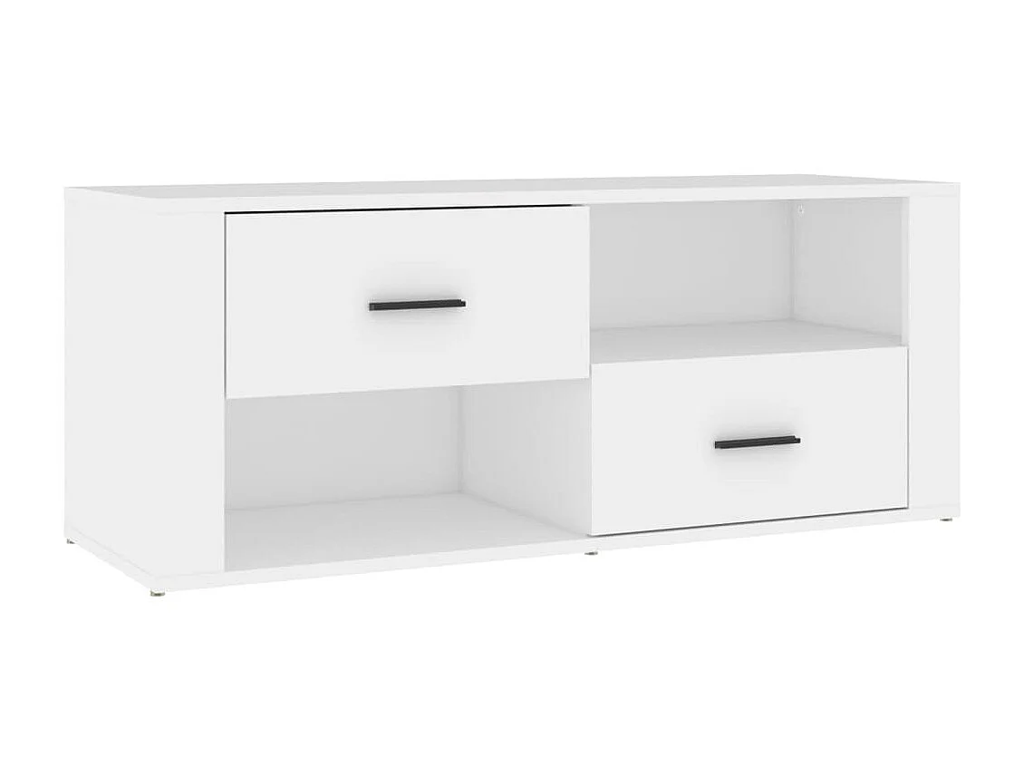 Mueble TV blanco 100x35x40 cm Madera contrachapada