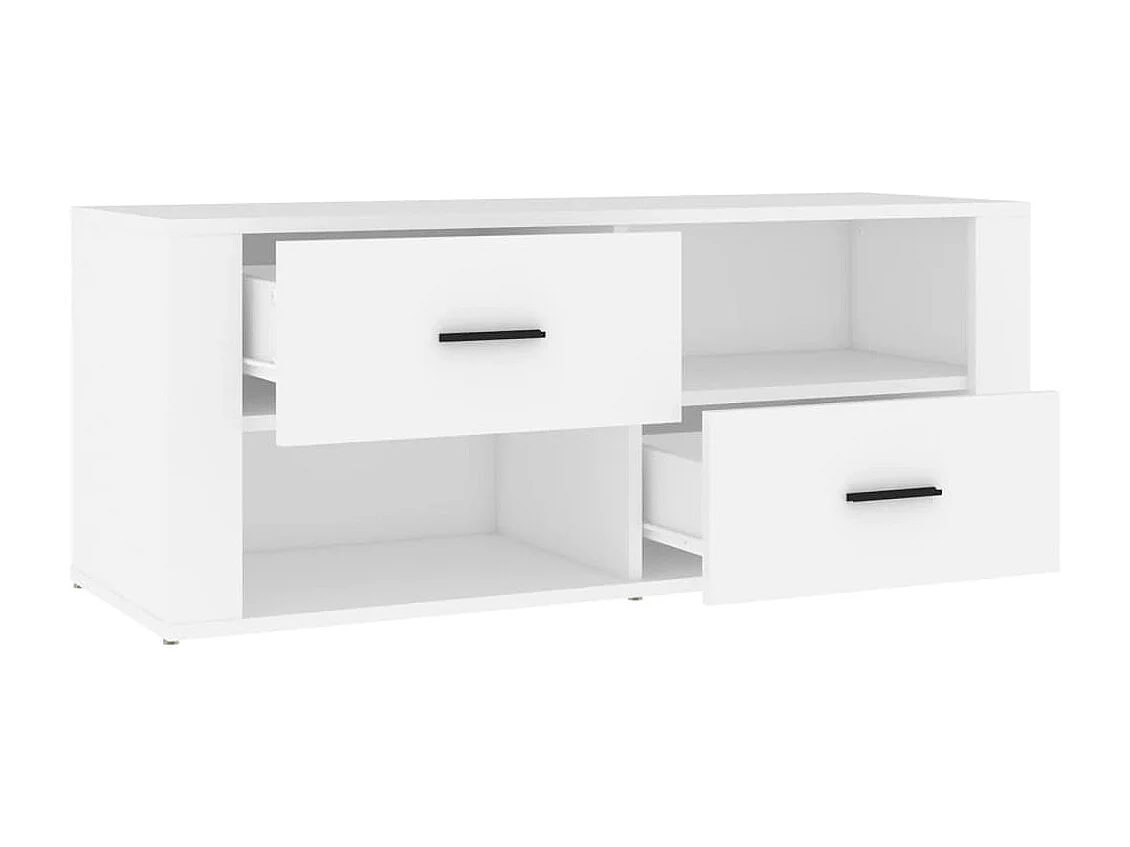 Mueble TV blanco 100x35x40 cm Madera contrachapada