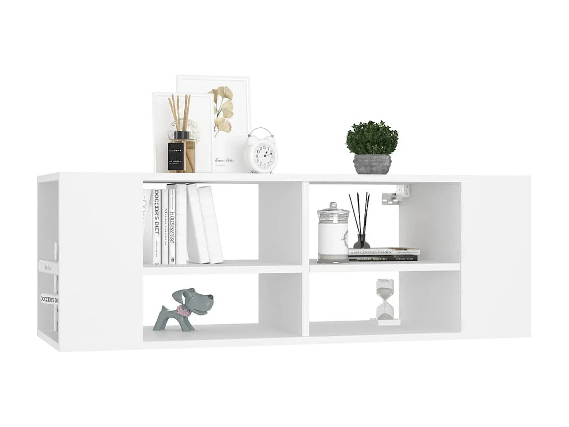 Meuble TV mural Blanc 102x35x35 cm Aggloméré