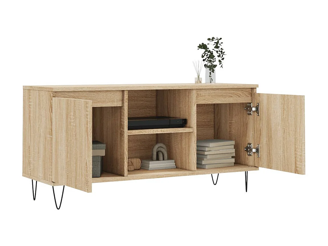 Meuble TV chêne sonoma 104x35x50 cm bois d'ingénierie