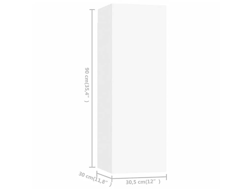 Ensemble de meubles TV 4 pcs Blanc Aggloméré