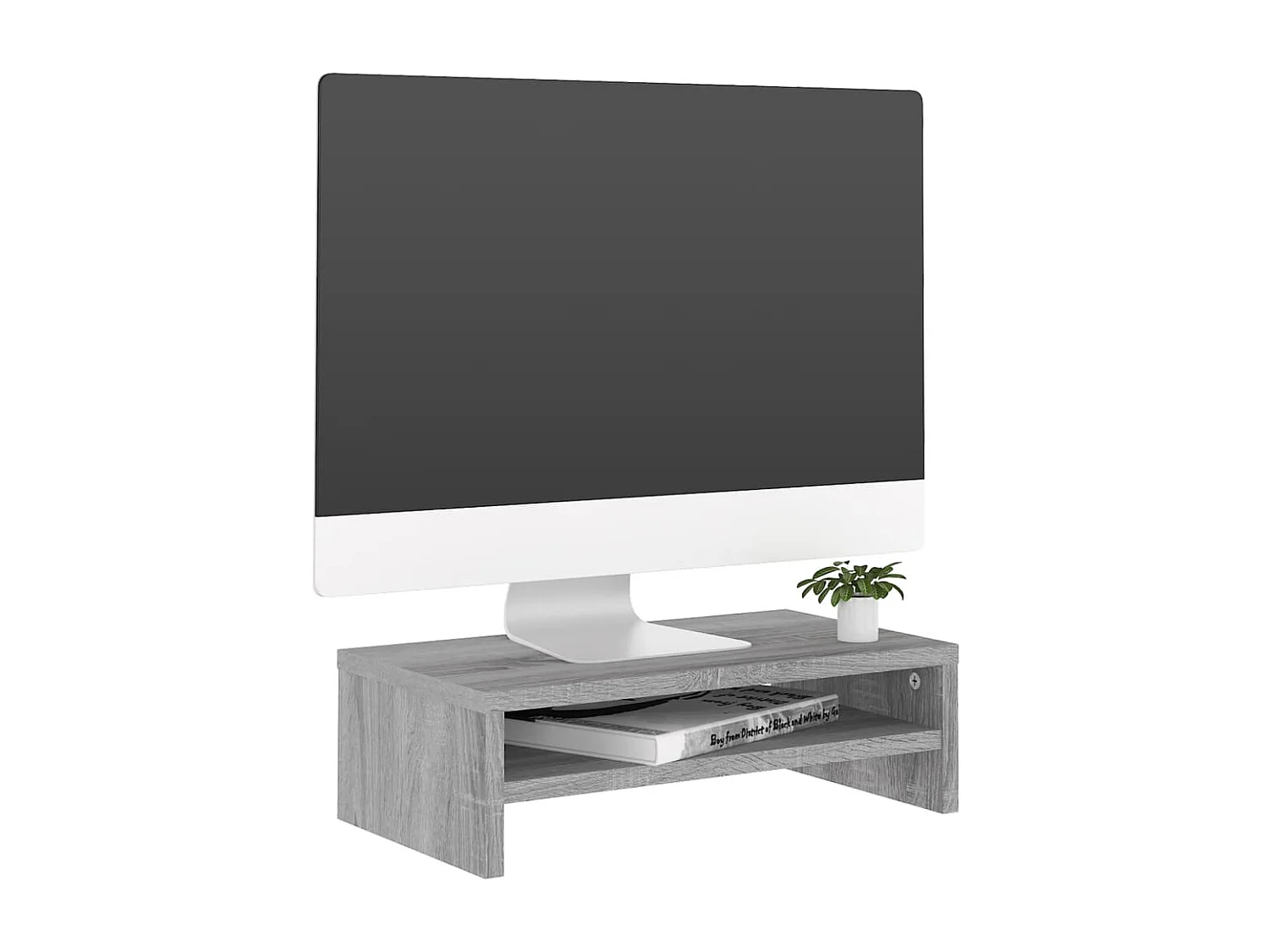 Support de moniteur Sonoma gris 42x24x13 cm Bois d'ingénierie
