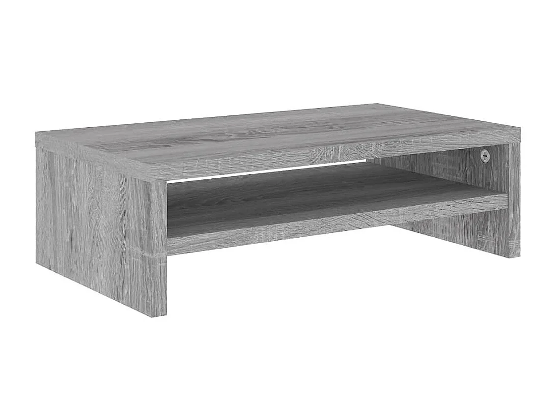 Sonoma grijze monitorstandaard 42x24x13 cm Bewerkt hout