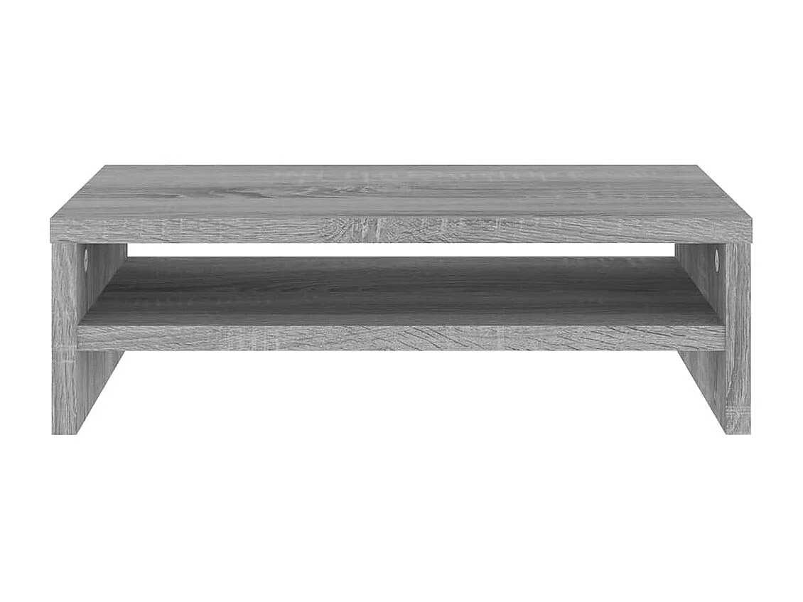 Sonoma grijze monitorstandaard 42x24x13 cm Bewerkt hout