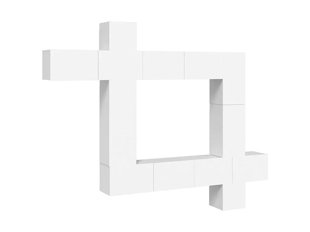 Ensemble de meubles TV 9 pcs Blanc Bois d'ingénierie