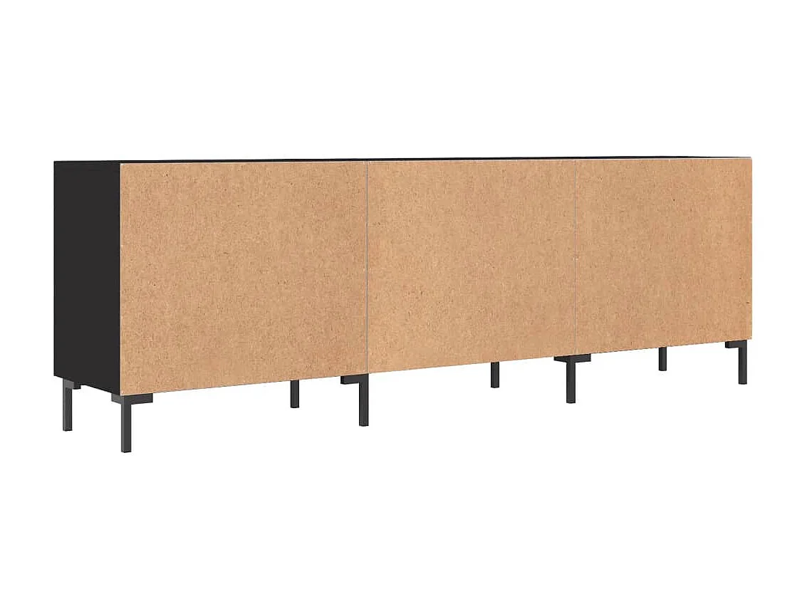 Meuble TV noir 150x30x50 cm bois d'ingénierie