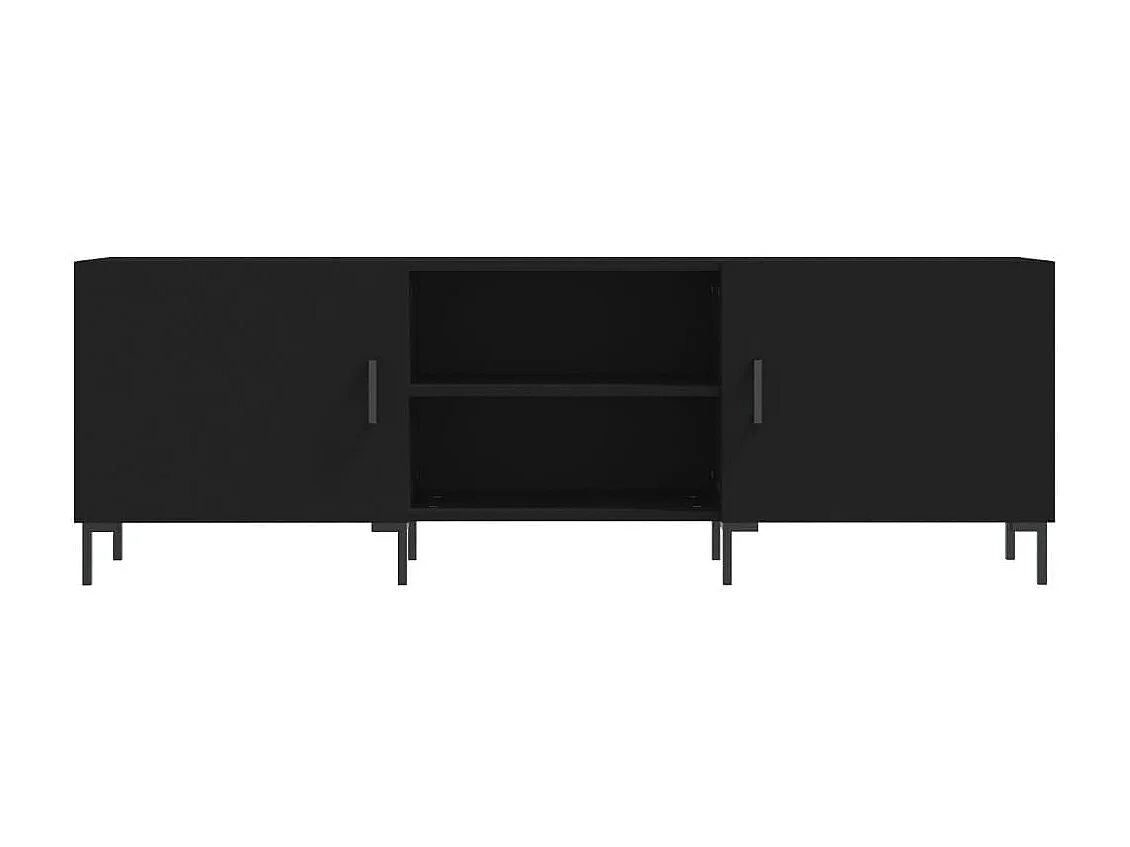 Meuble TV noir 150x30x50 cm bois d'ingénierie
