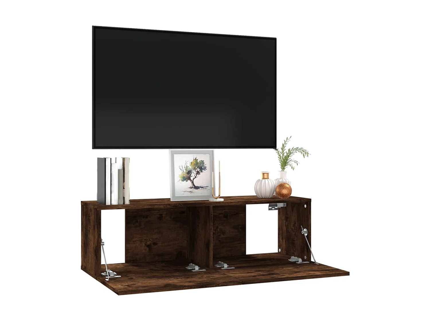 TV-wandkast Gerookt eiken 100x30x30 cm Bewerkt hout