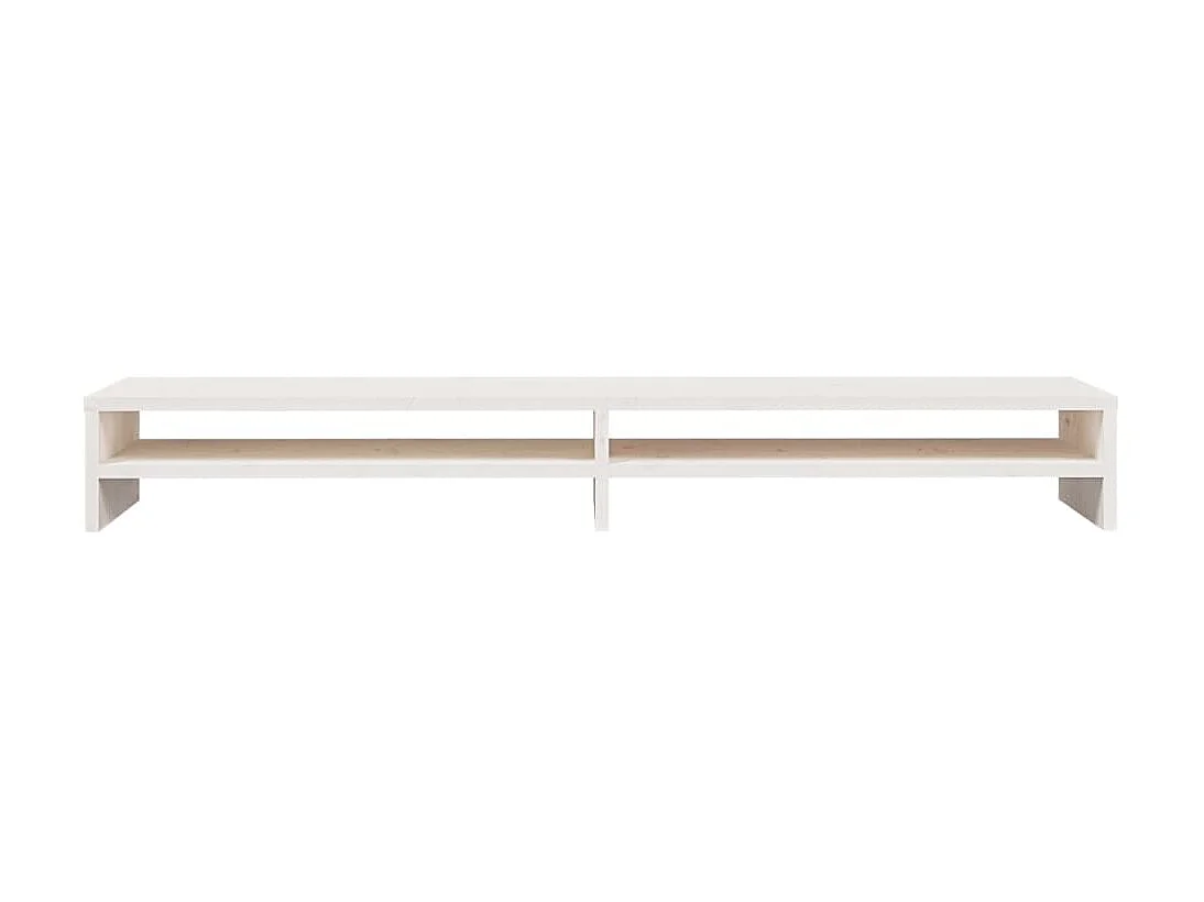 Support de moniteur Blanc 100x24x13 cm Bois de pin solide