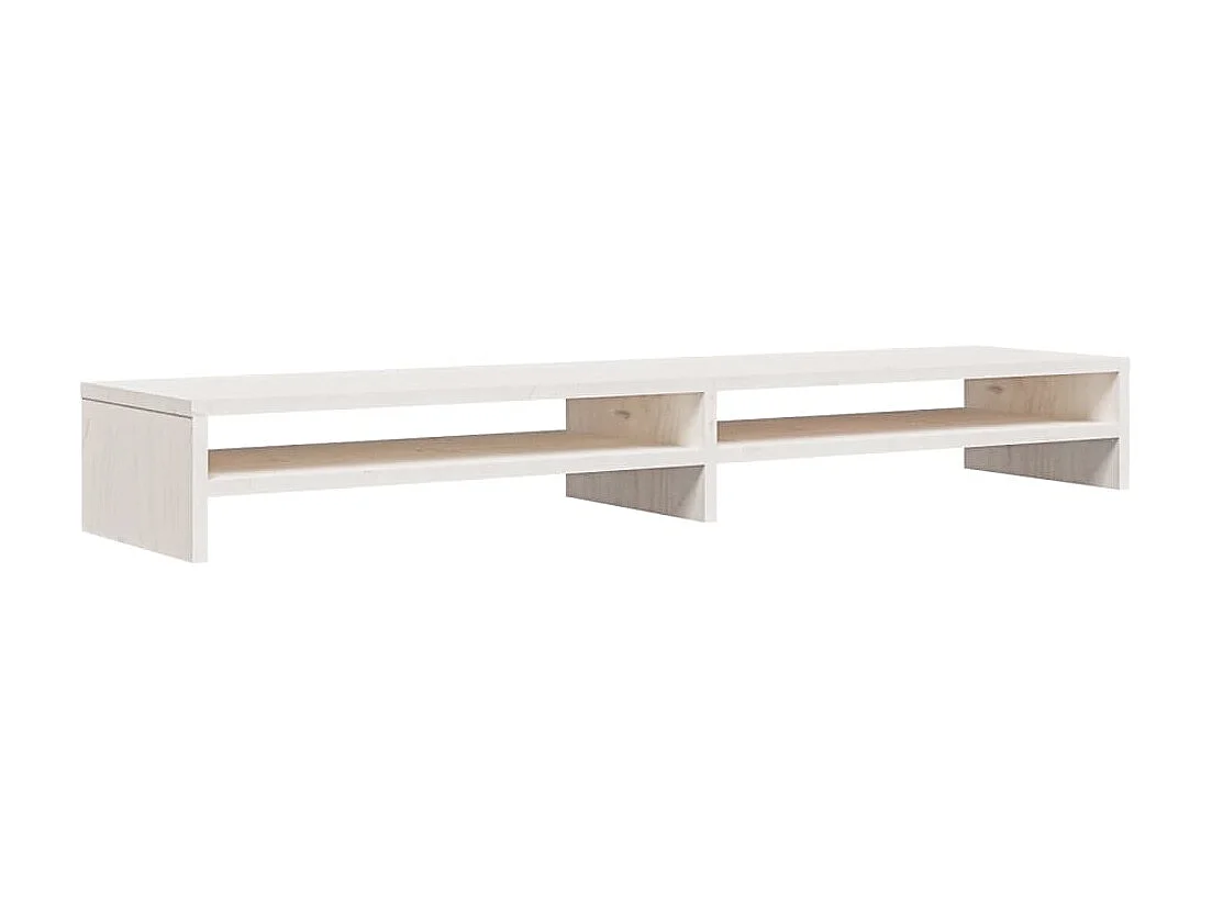 Support de moniteur Blanc 100x24x13 cm Bois de pin solide
