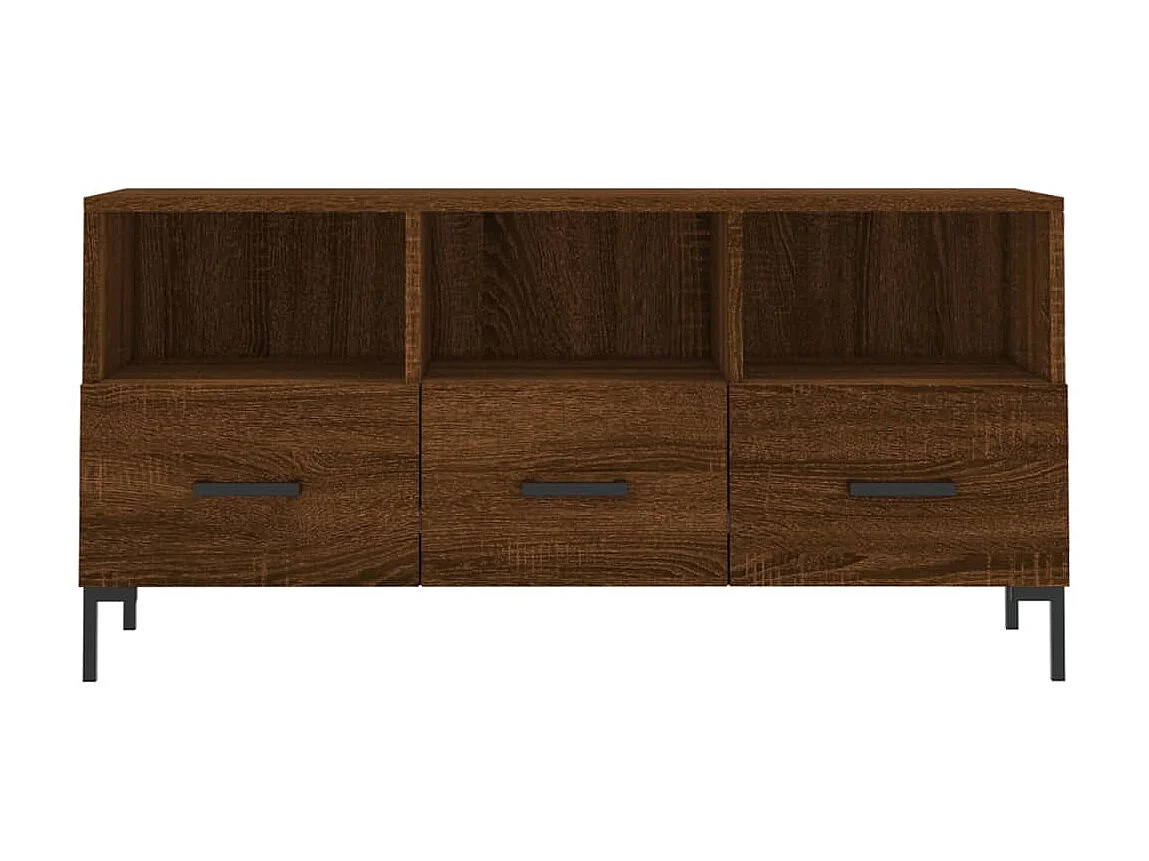 Mobile TV in rovere marrone 102x36x50 cm in derivati del legno
