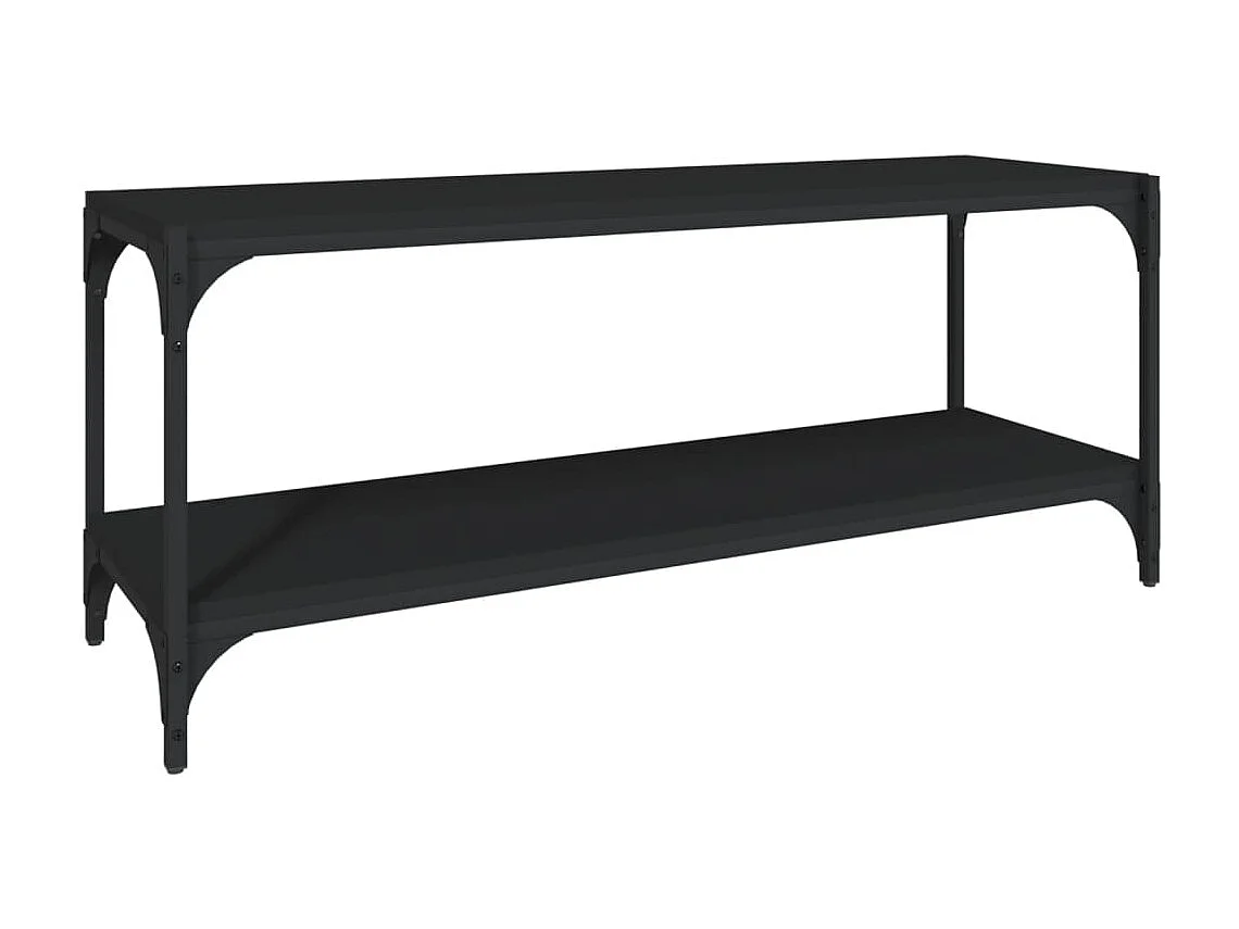 Zwart tv-meubel 100x33x41 cm Bewerkt hout en staal