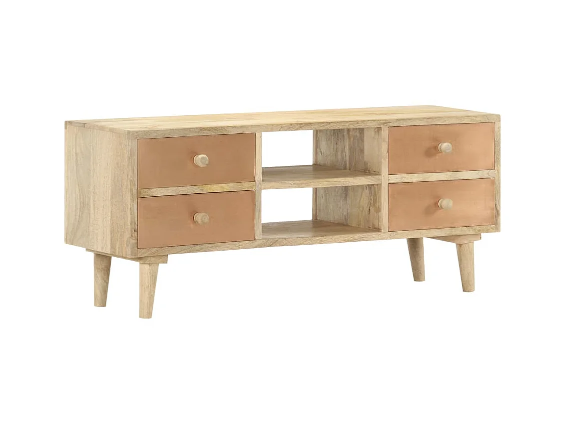 Meuble TV 110x30x45 cm Bois de manguier solide