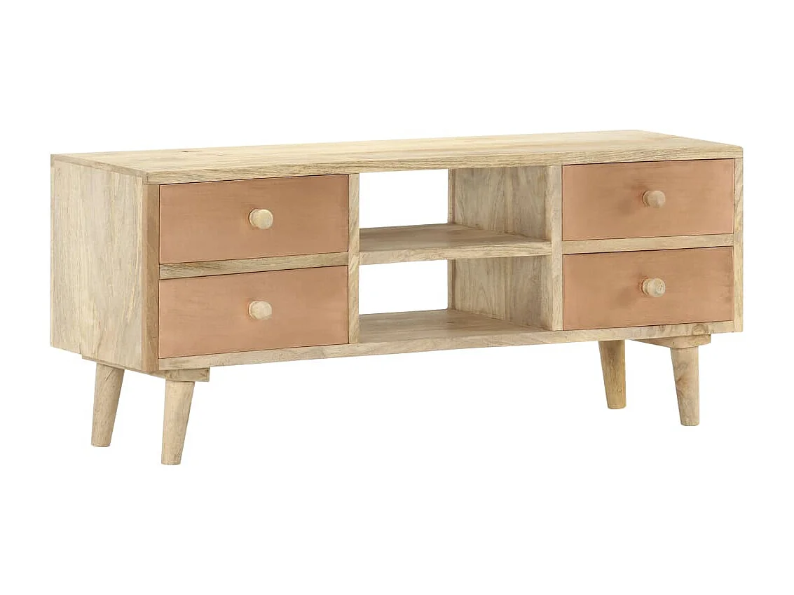 Meuble TV 110x30x45 cm Bois de manguier solide