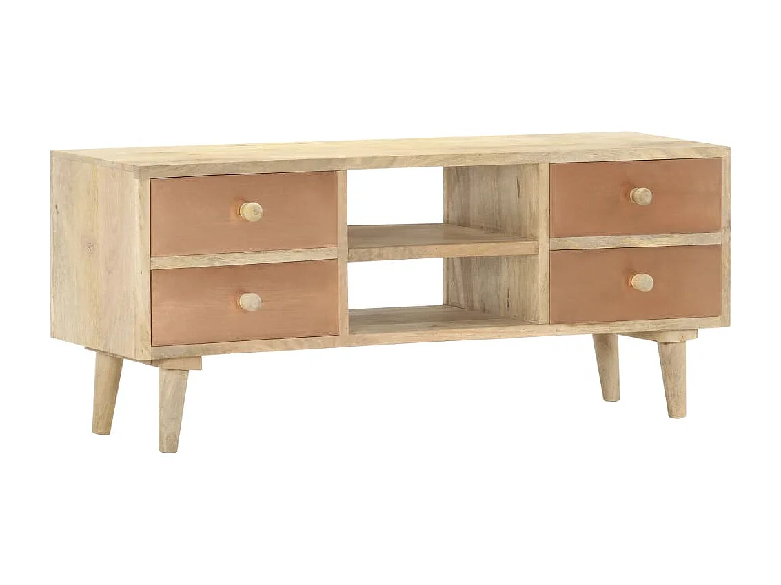 Meuble TV 110x30x45 cm Bois de manguier solide
