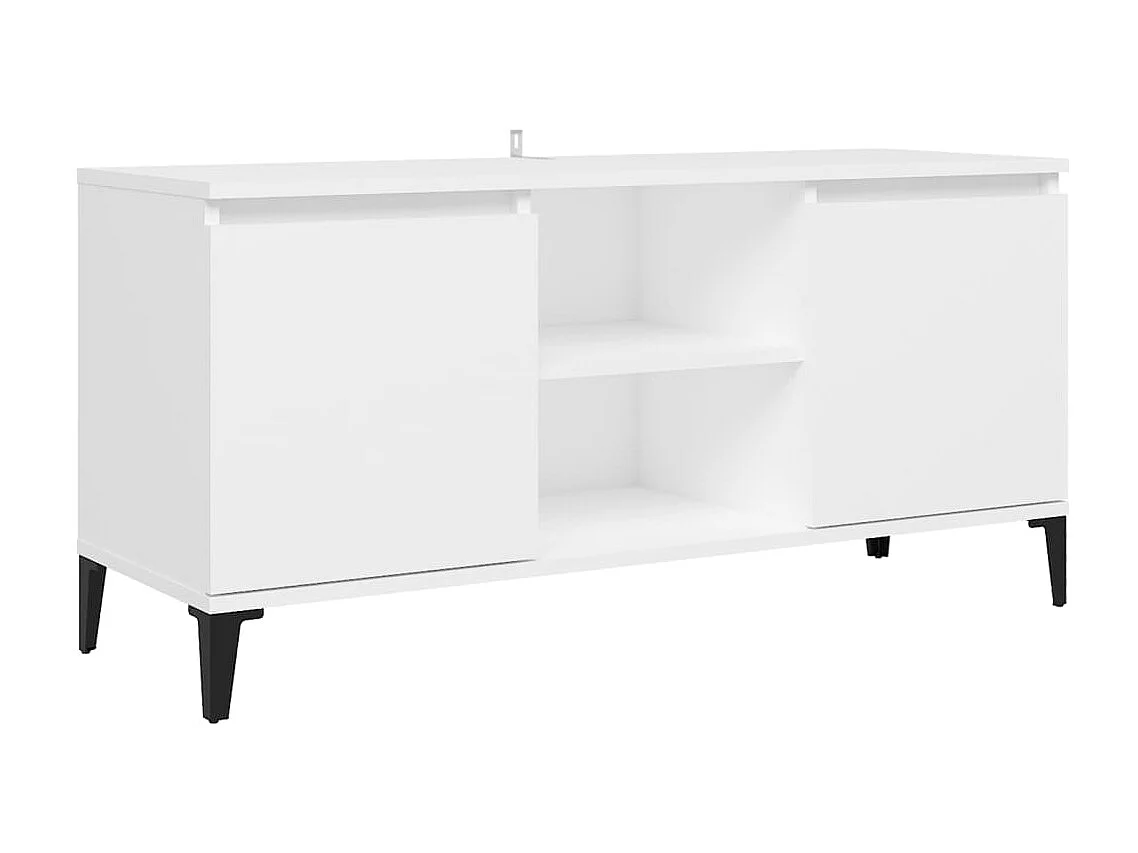 Meuble TV avec pieds en métal Blanc 103,5x35x50 cm