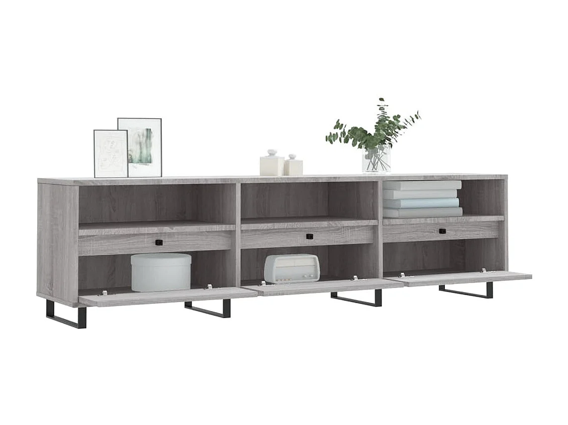 Meuble TV sonoma gris 150x30x44,5 cm bois d'ingénierie
