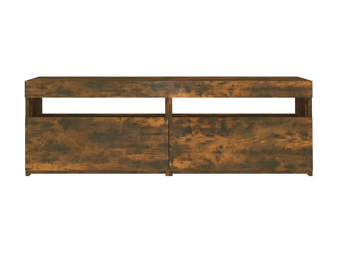 Mueble TV con luces LED roble ahumado 120x35x40 cm