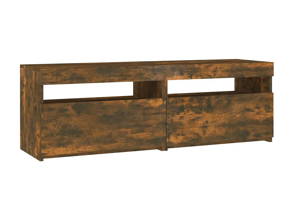 TV-meubel met LED-verlichting gerookt eiken 120x35x40 cm