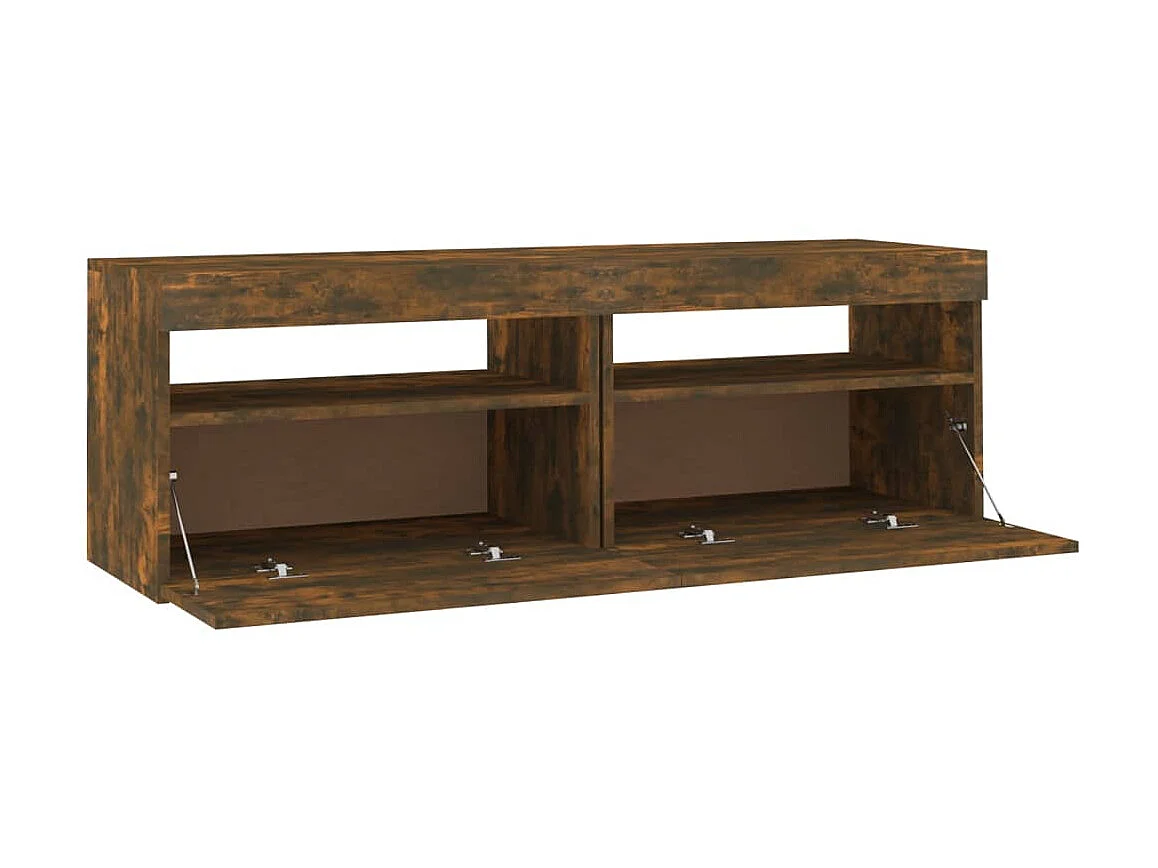 TV-meubel met LED-verlichting gerookt eiken 120x35x40 cm