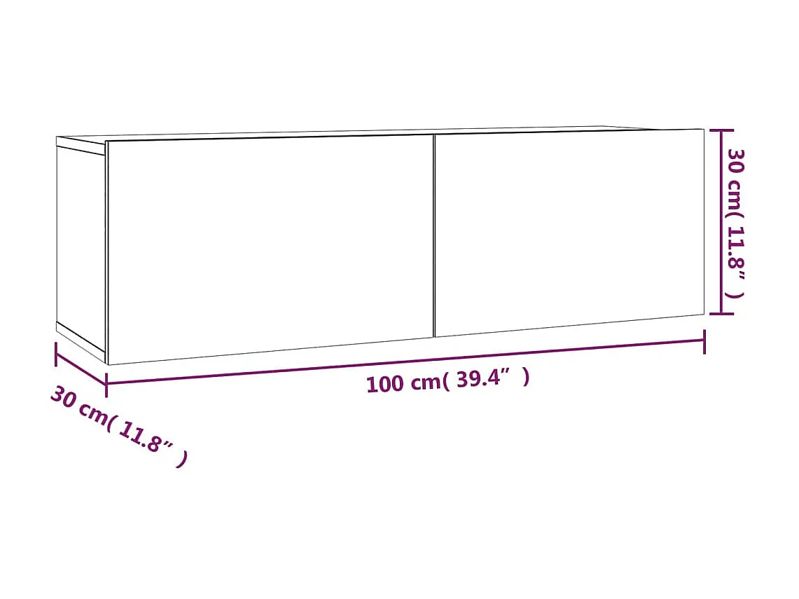 Set supporto TV da 2 pezzi in legno ingegnerizzato Sonoma grigio