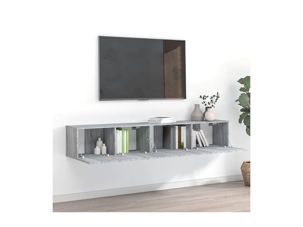 Ensemble de meubles TV 2 pcs Sonoma gris Bois d'ingénierie