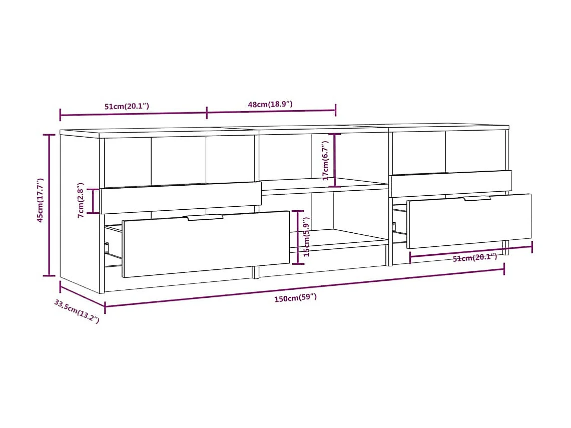 TV-Schrank Sonoma-Eiche 150x33,5x45 cm Holzwerkstoff