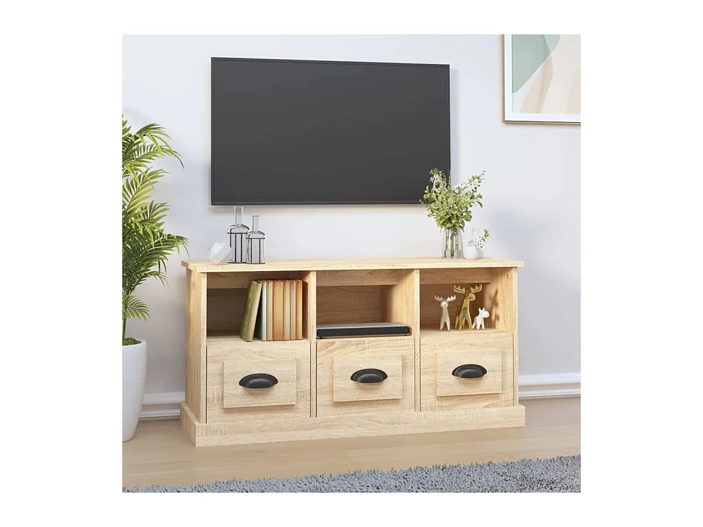 Meuble TV chêne sonoma 100x35x50 cm bois d'ingénierie