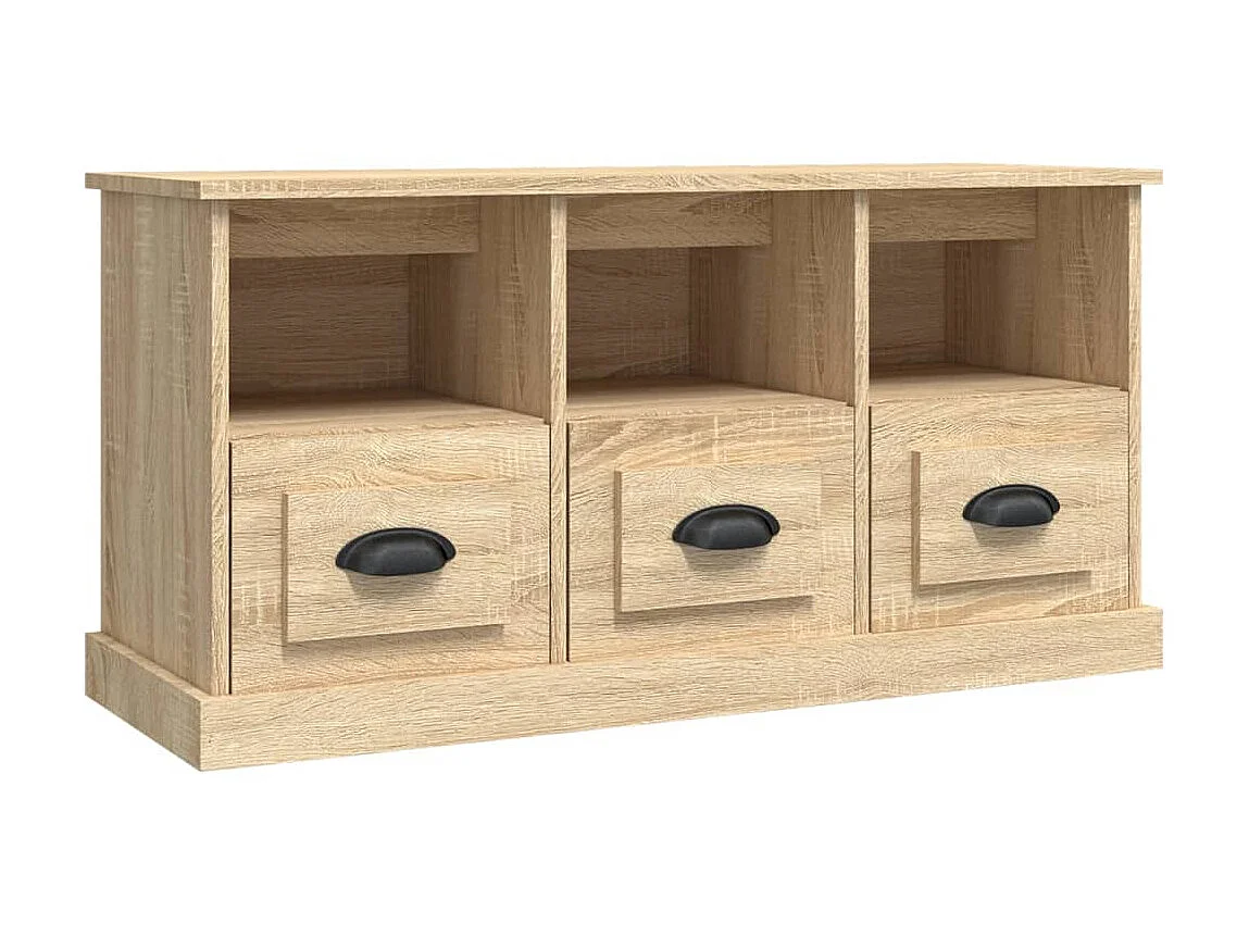 Meuble TV chêne sonoma 100x35x50 cm bois d'ingénierie