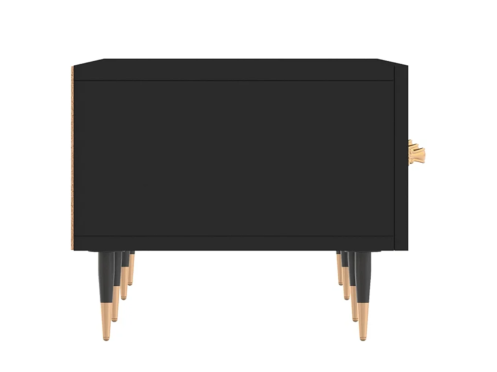 Meuble TV noir 150x36x30 cm bois d'ingénierie