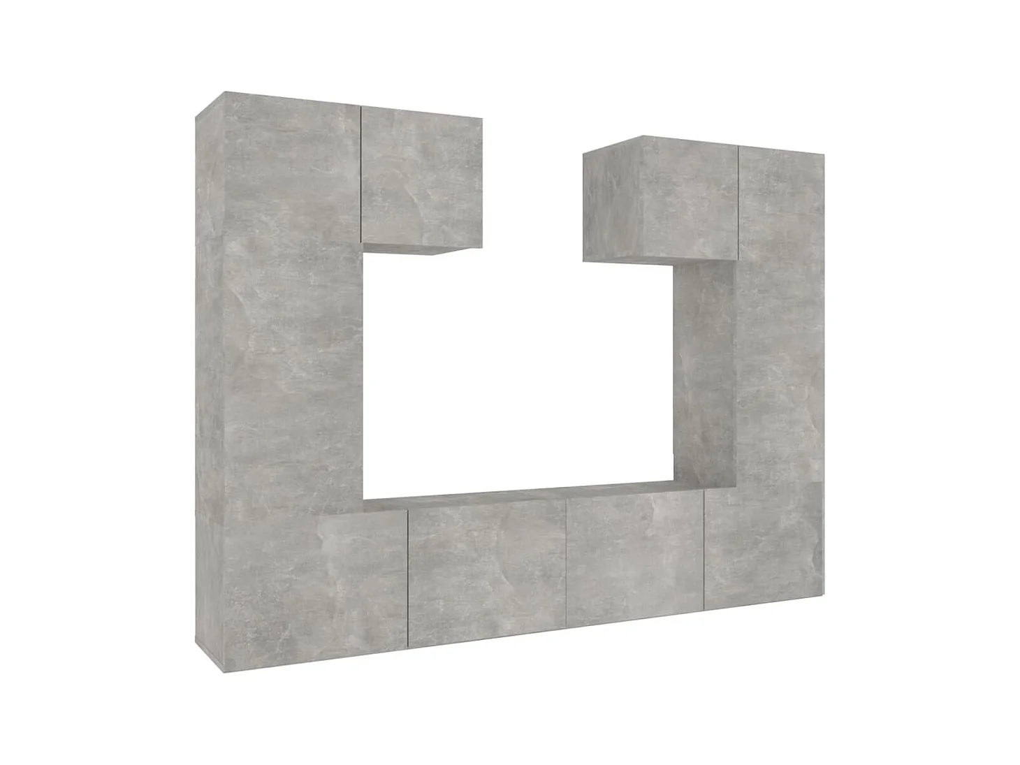 Ensemble de meubles TV 6 pcs Gris béton Bois d'ingénierie