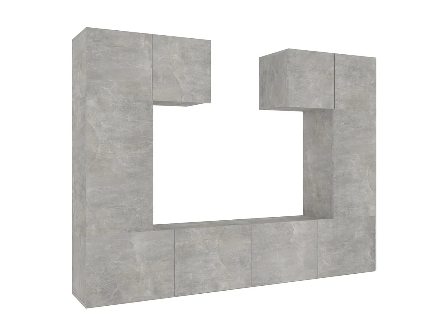 Ensemble de meubles TV 6 pcs Gris béton Bois d'ingénierie