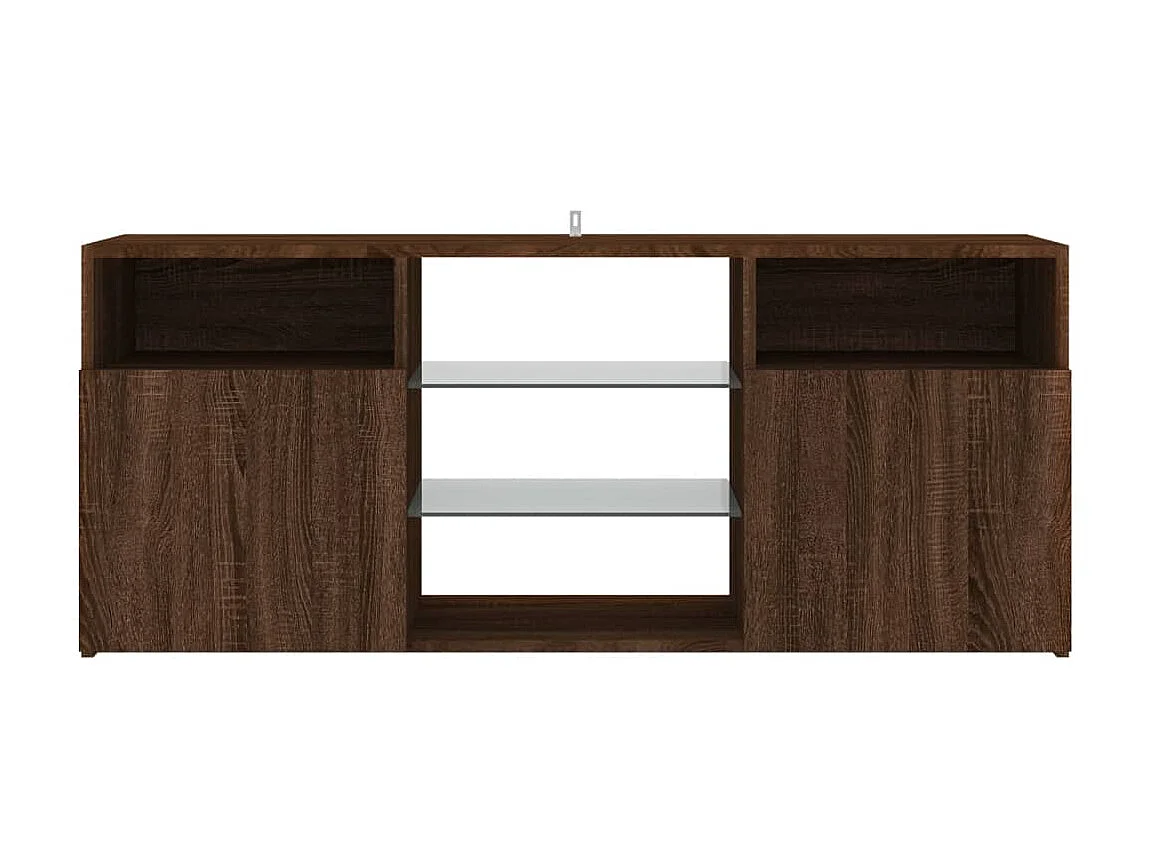 Meuble TV avec lumières LED Chêne marron 120x30x50 cm