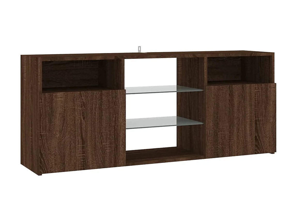 Meuble TV avec lumières LED Chêne marron 120x30x50 cm