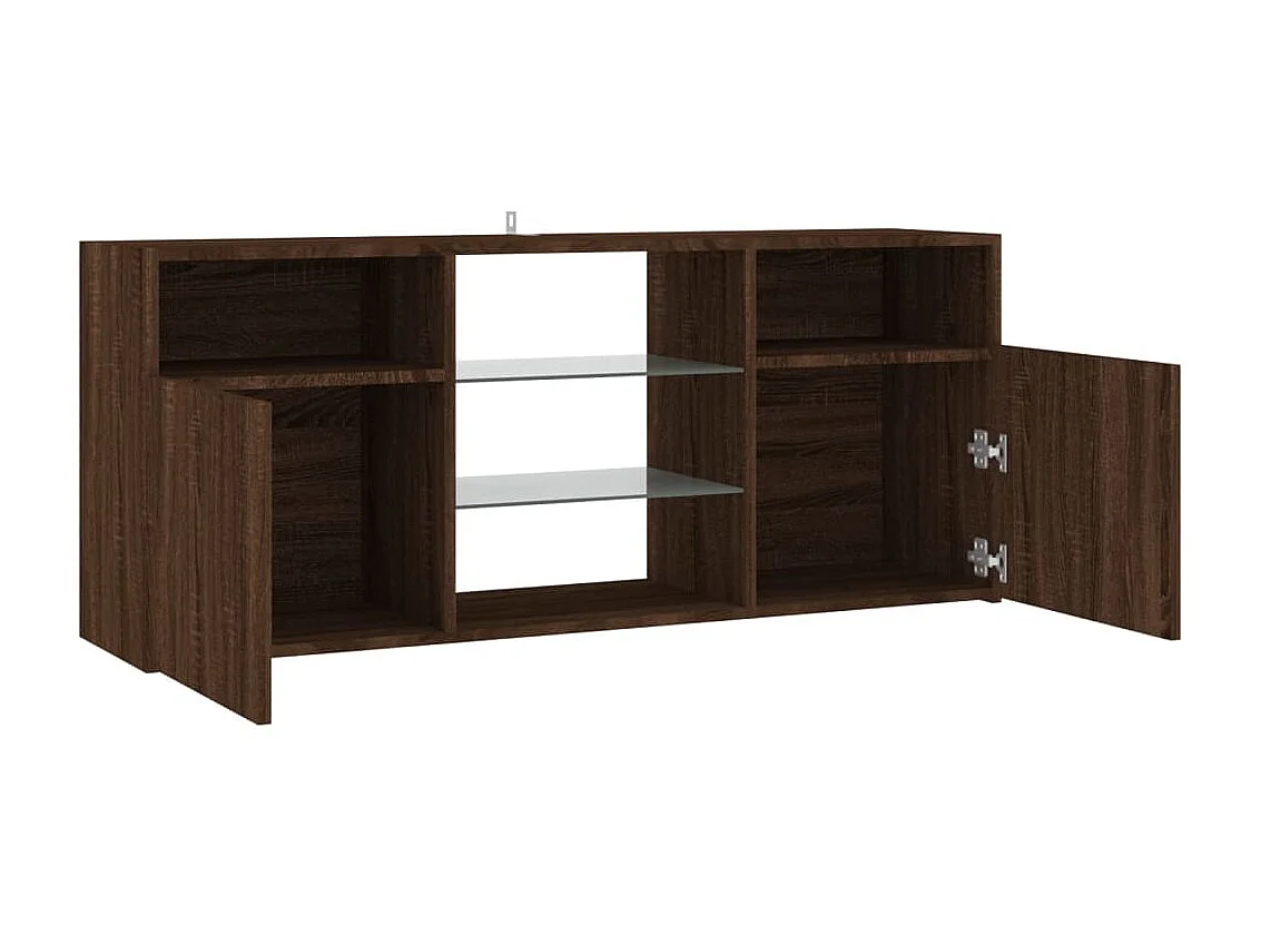Meuble TV avec lumières LED Chêne marron 120x30x50 cm