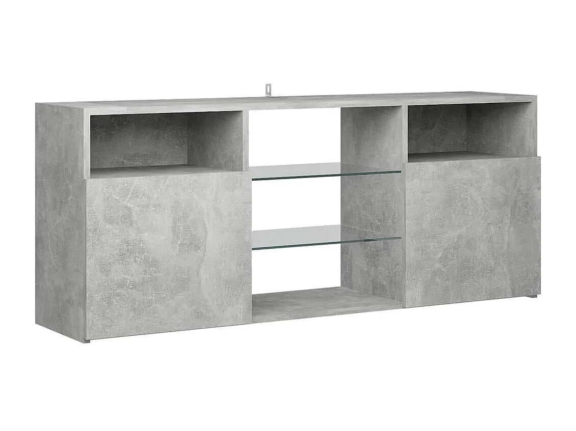 Mueble TV con luces LED gris hormigón 120x30x50 cm