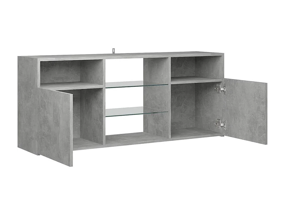 Mueble TV con luces LED gris hormigón 120x30x50 cm